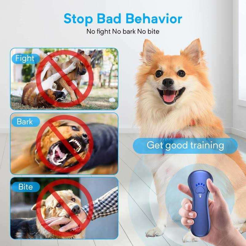 Anti Barking Device Rechargeable Ultrasonic Dog Bark Deterrent 16.4 Ft E4620