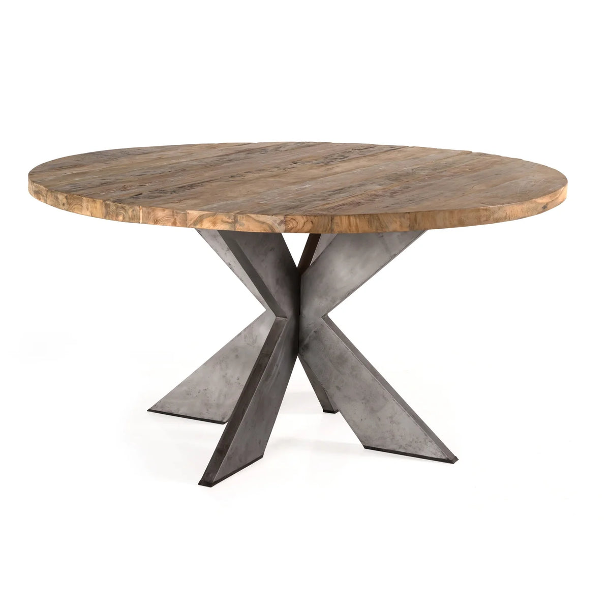 Round Recycled Teak Wood Dining Table K605911