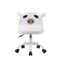 White Fuzzy Adjustable Armless Swivel Rolling Desk Chair M346