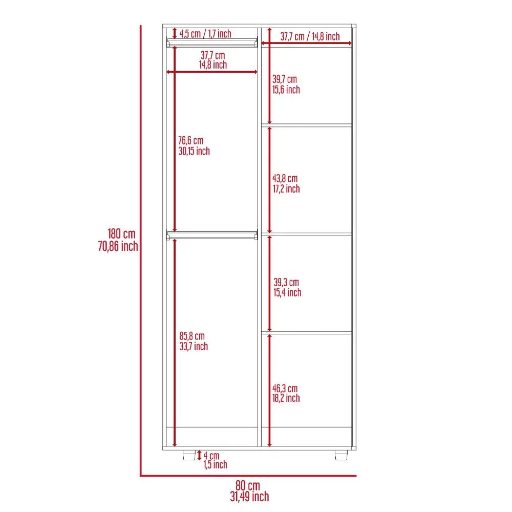 Black Double Door Armoire O8464
