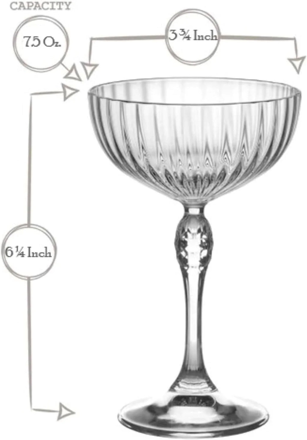 Clear 7.75 Oz Cocktail Coupe Glass Set Of 4 Q19342