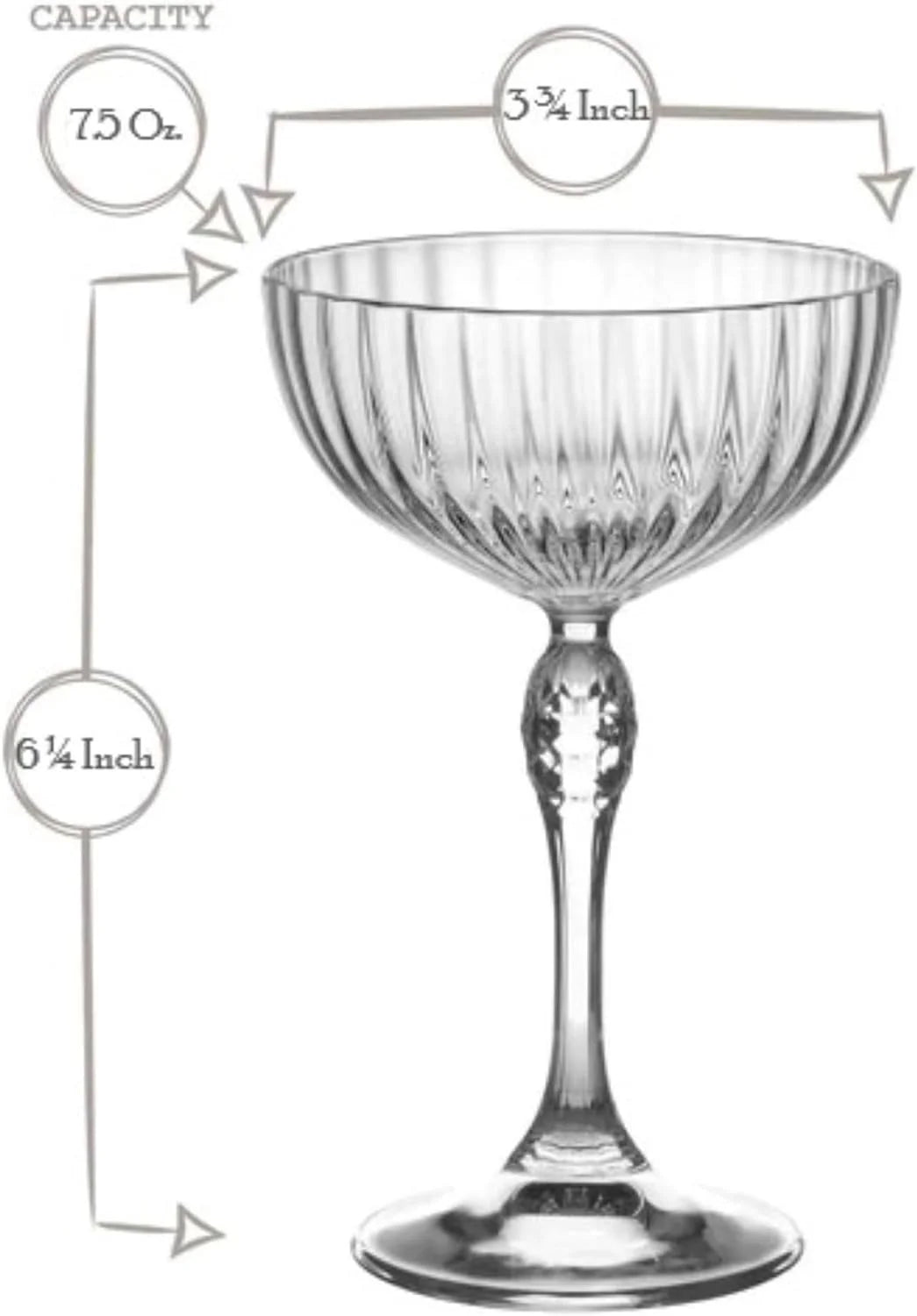 Clear 7.75 Oz Cocktail Coupe Glass Set Of 4 Q19342