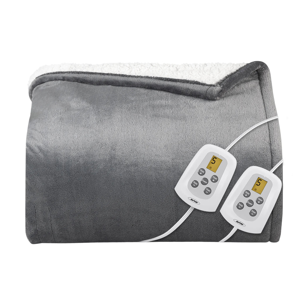 Queen Size Electric Heated Blanket Grey W57083
