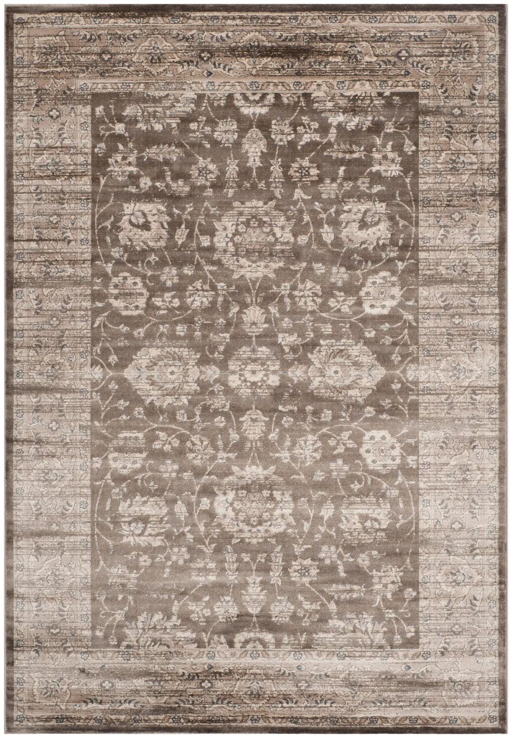 Brown Ivory Traditional Area Rug 5'1" x 7'7" D8121