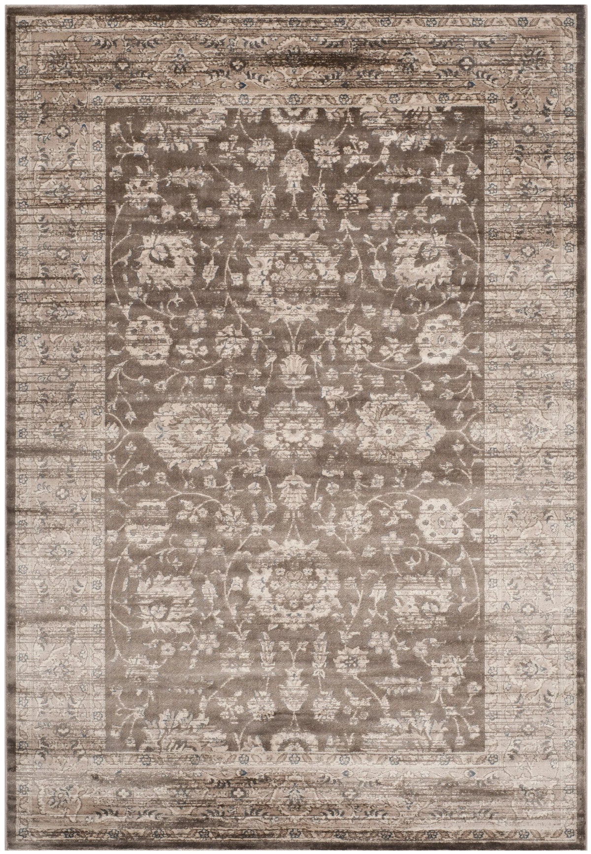 Brown Ivory Traditional Area Rug 5'1" x 7'7" D8121