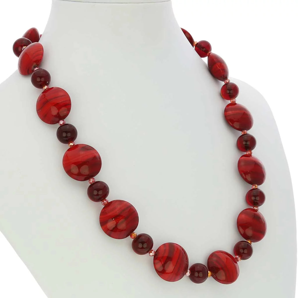 Ruby Red Murano Glass Necklace Q744470