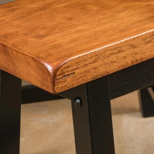 Saddle Wood Counter Dining Bench Set of 2 S657