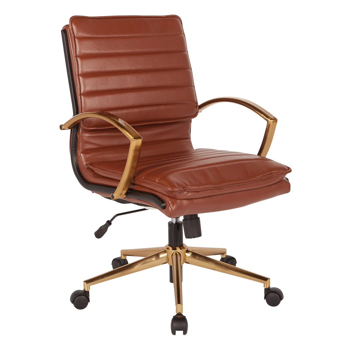 Cream Faux Leather Mid-Back Chair B517874