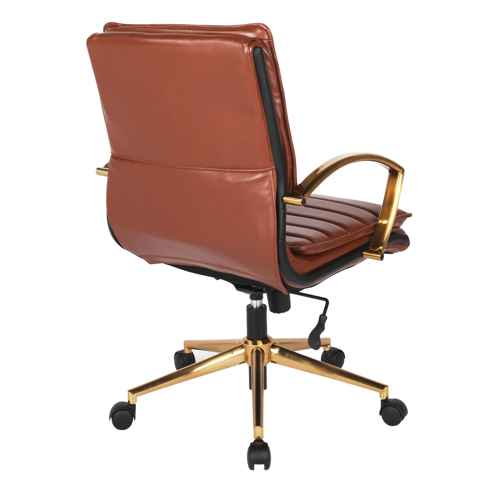 Cream Faux Leather Mid-Back Chair B517874