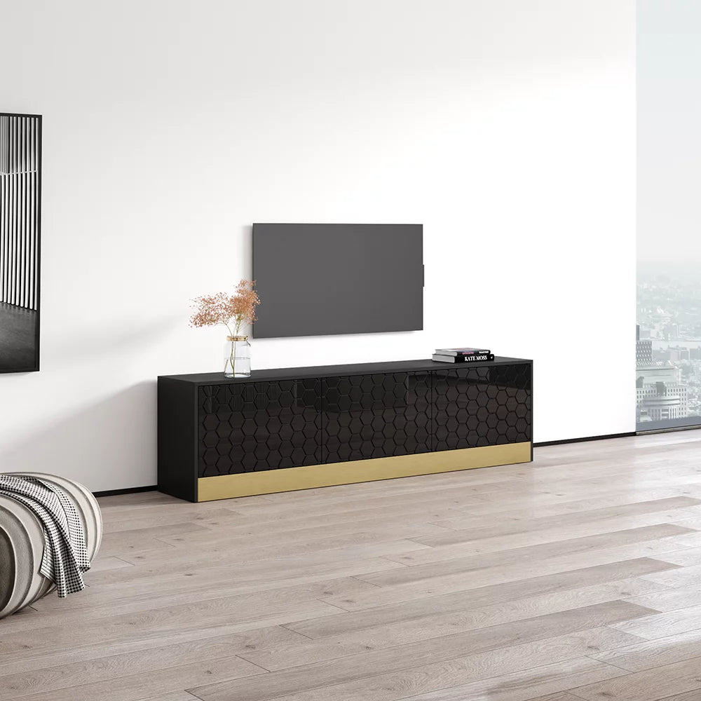 High Gloss TV Stand with Storage Cabinets W467275