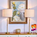Rattan Buffet Table Lamp Set of 2 Adjustable with USB Ports H8098