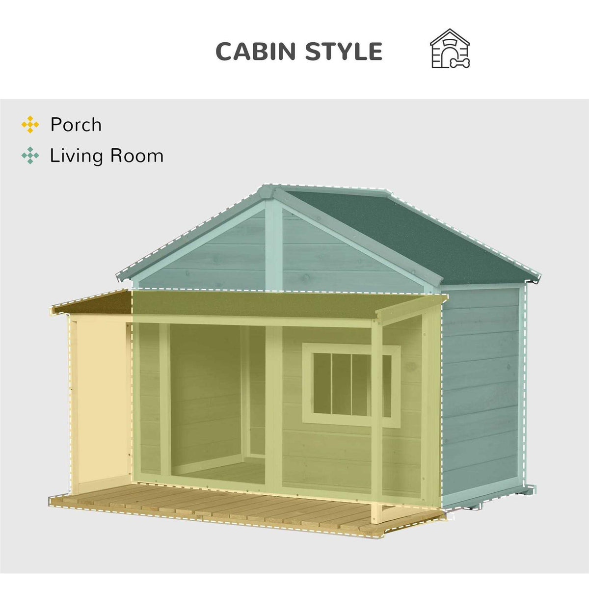 Wooden Raised Dog House with Asphalt Roof V686021