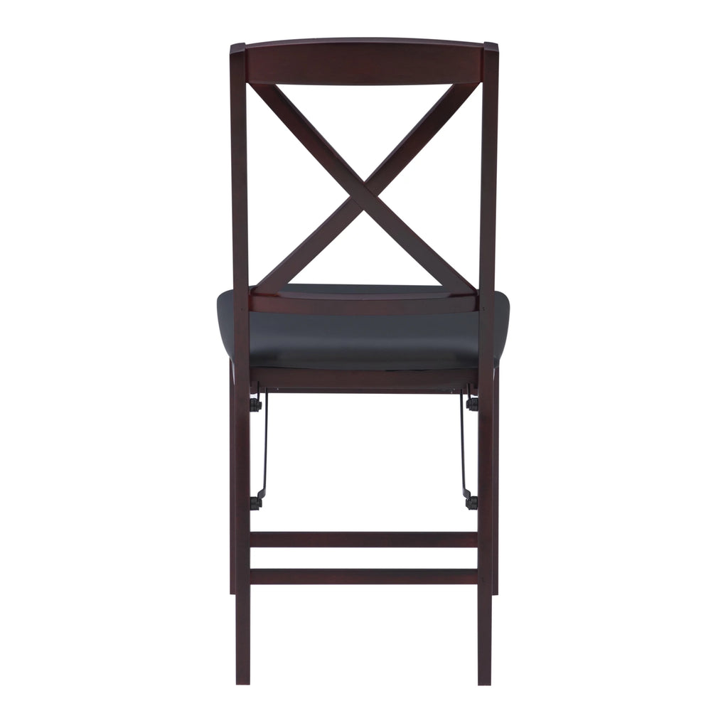 Folding Chair Set of 2 Dark Brown G457