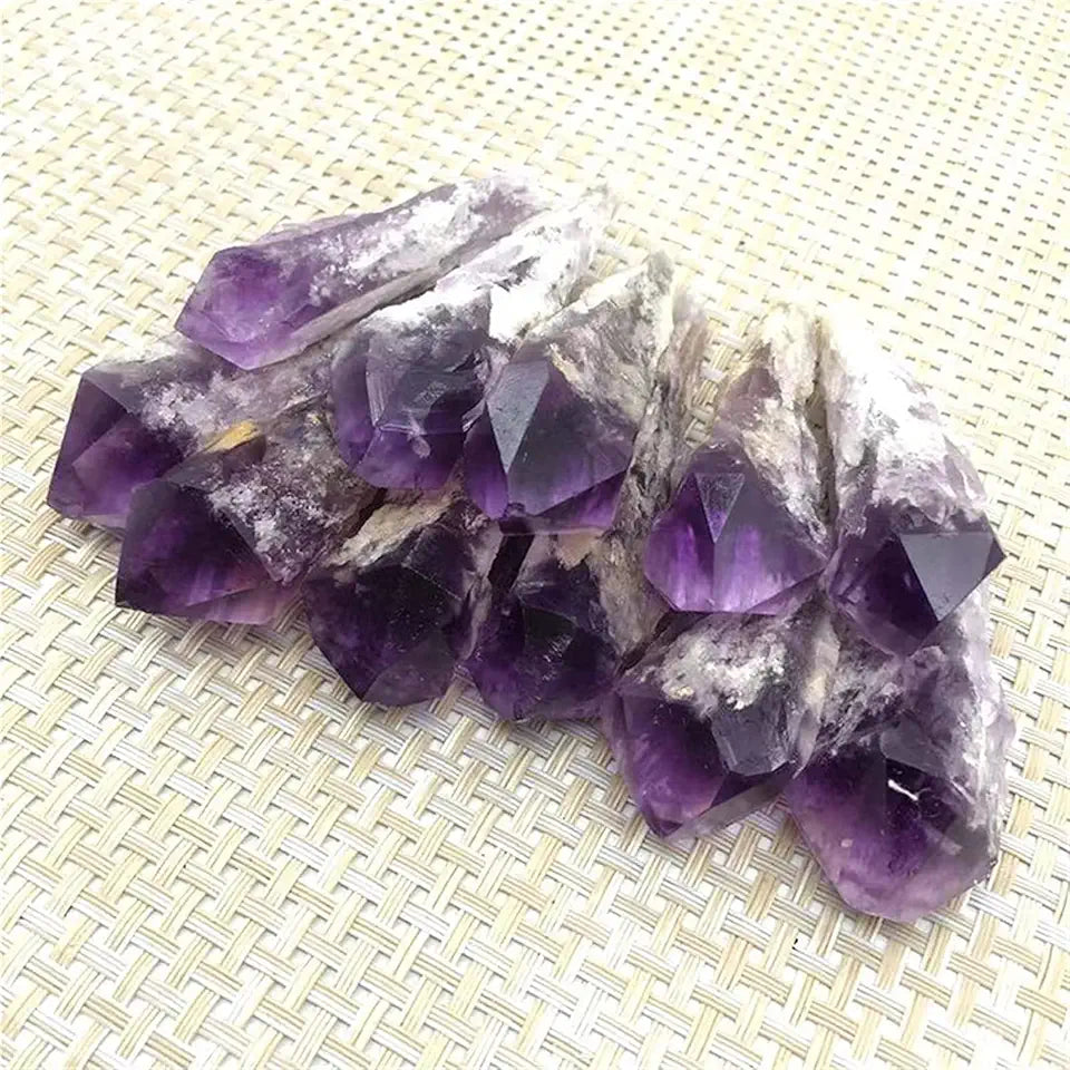Amethyst Rough Stone 3pcs Raw Gemstone Cluster Specimen Q63230