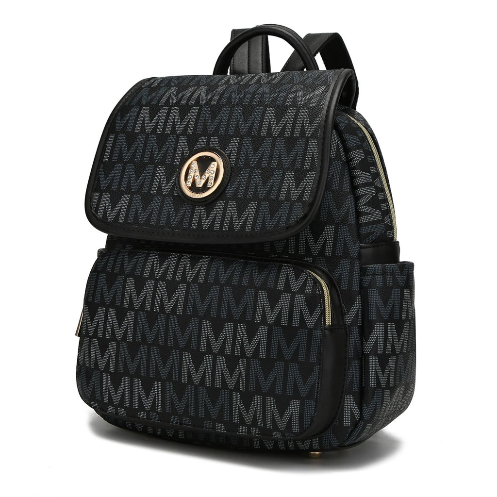 Black Vegan Leather Backpack S605