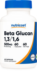 Beta Glucan 500mg 60 Vegetarian Capsules Gluten Free Non-GMO S3267
