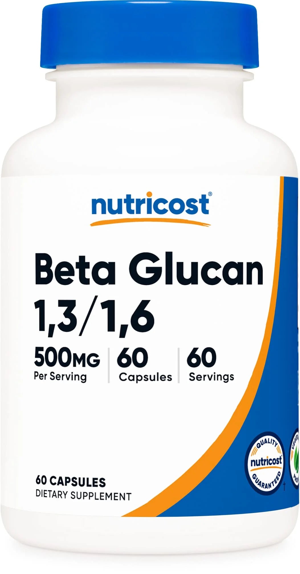 Beta Glucan 500mg 60 Vegetarian Capsules Gluten Free Non-GMO S3267
