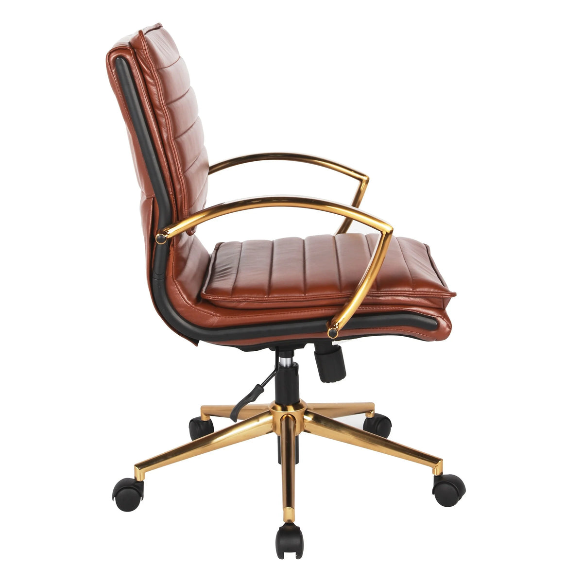 Cream Faux Leather Mid-Back Chair B517874