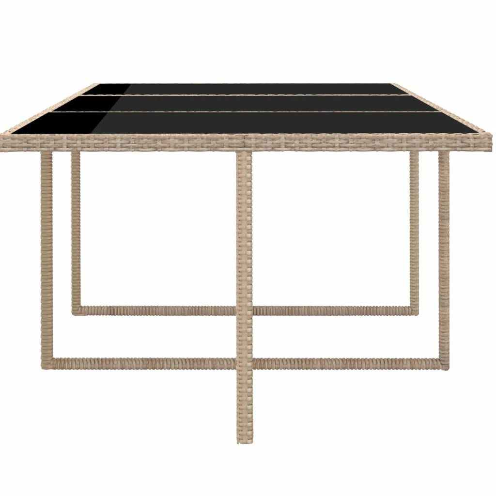 11 Piece Patio Dining Set with Seat Cushion Beige Poly Rattan X516014