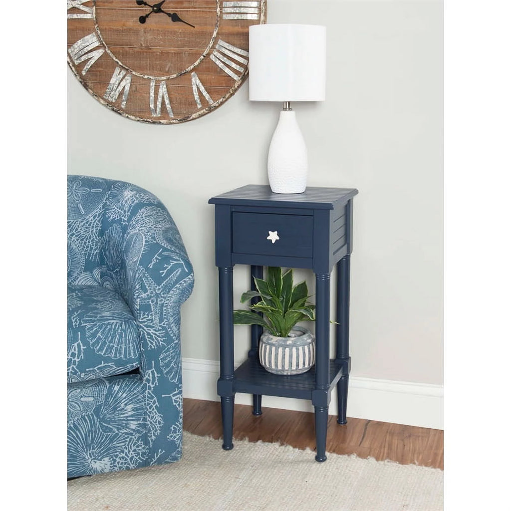 Navy Coastal Wood Side Table F886820