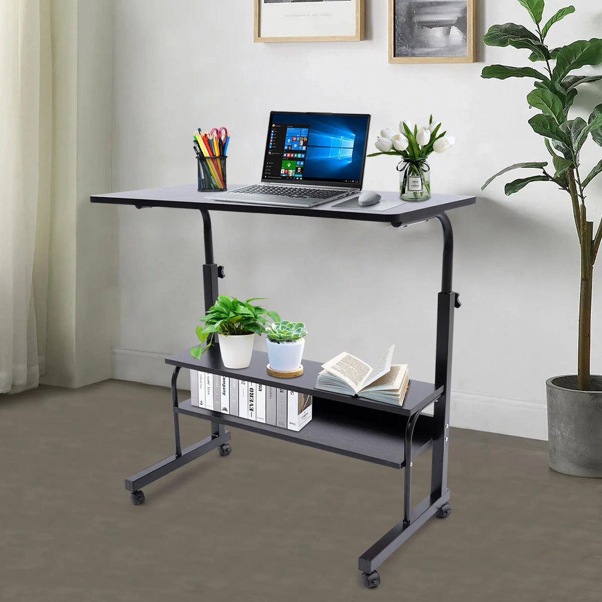 Computer Desk with 4 Rolling Wheels F553