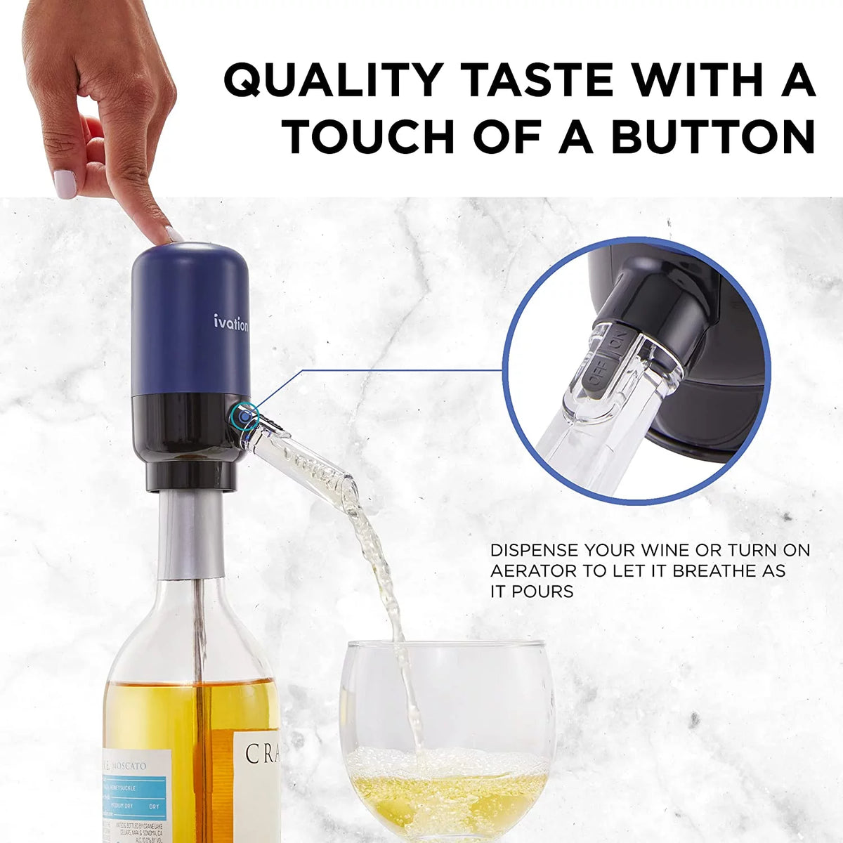Wine Accessory Kit with Electric Bottle Opener, Aerator Dispenser, Preserver Pump, Cork Stoppers & Foil Cutter P697944
