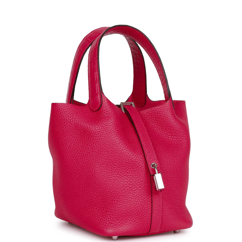 Framboise Clemence and Matte Alligator Touch 18 Picotin Lock T52497