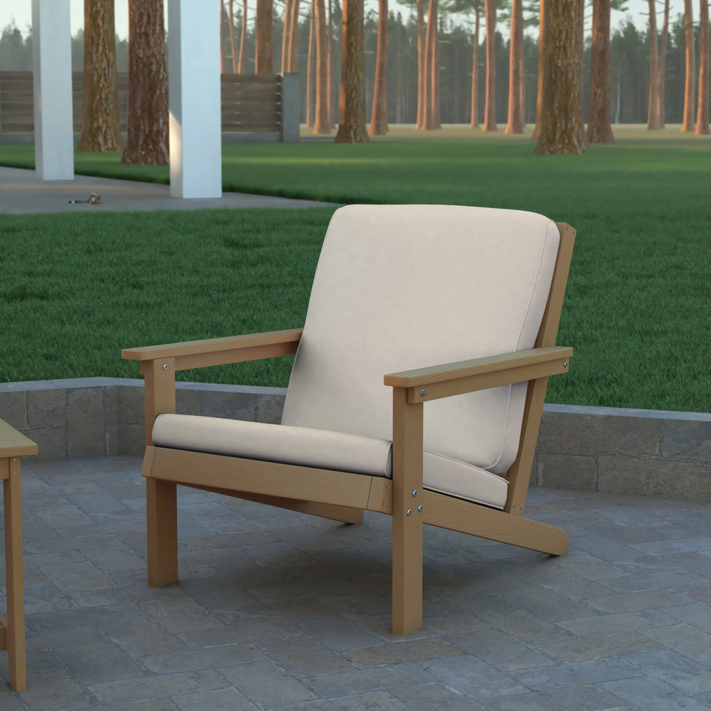 All-Weather Polyresin Adirondack Club Chair with Cushions B419021