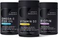 1250mg Omega 3 Fish Oil 5000 IU Vitamin D3 5000mcg Biotin Softgels U3503