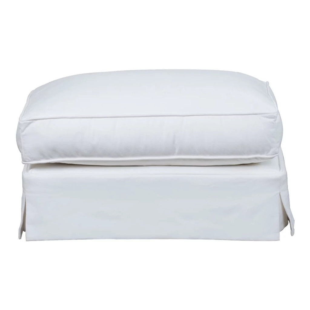 White Upholstered Ottoman O682
