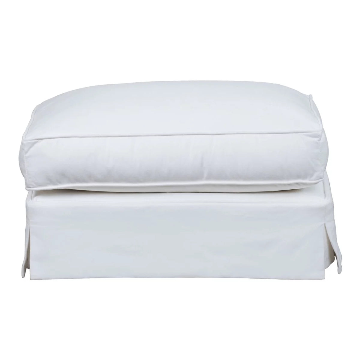 White Upholstered Ottoman O682