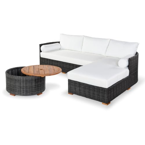 Natural Brown Faux Wicker Storage Coffee Table K623467