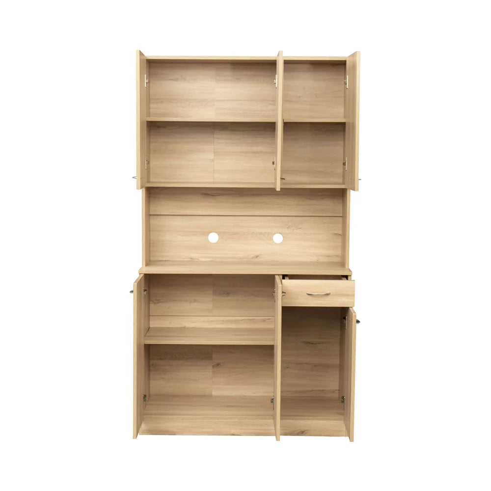 Freestanding Kitchen Pantry Storage Cabinet with Microwave Stand U881331