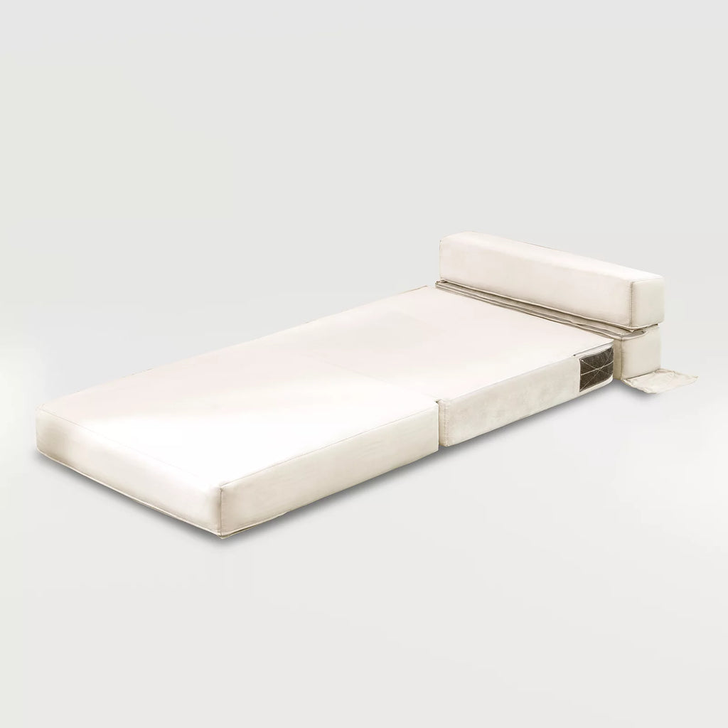 Convertible Single Sofa Bed Folding Futon Sleeper Beige L5543