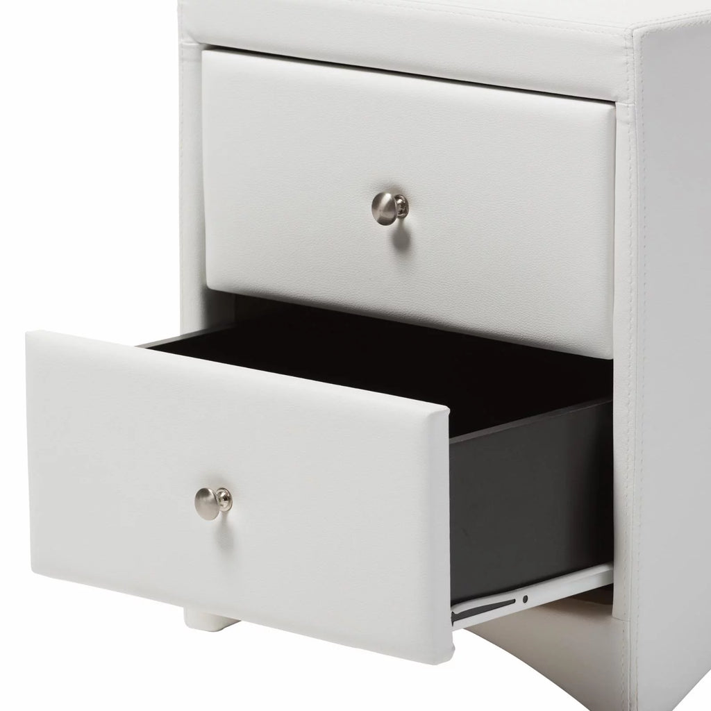 White Faux Leather King Size 3-Piece Bedroom Set H682970