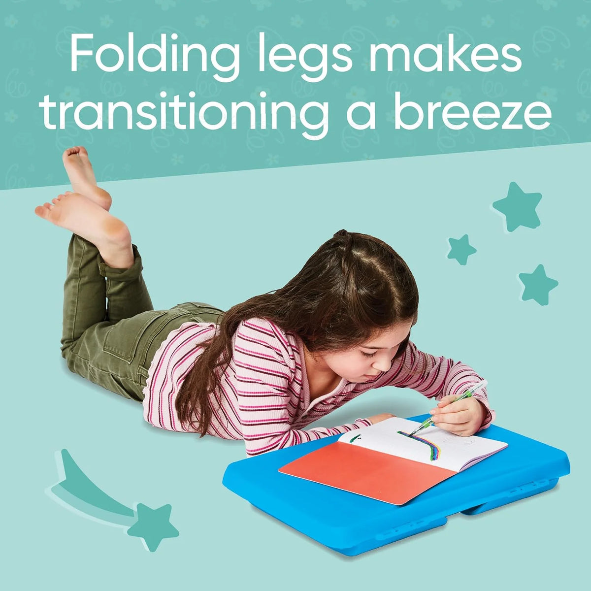 Portable Folding Lap Desk with Storage Tray Blue G612