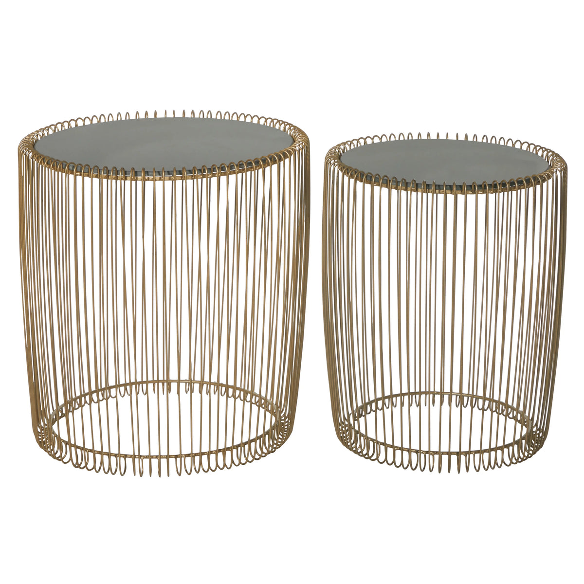 18" x 18" Gold Metal Accent Table with Glass Top, 2-Pieces G694632