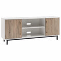 White Antiqued Gray Oak Rectangular TV Stand N641