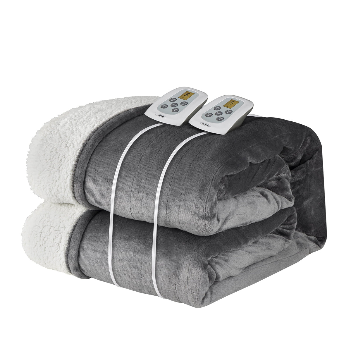 Queen Size Electric Heated Blanket Grey W57083