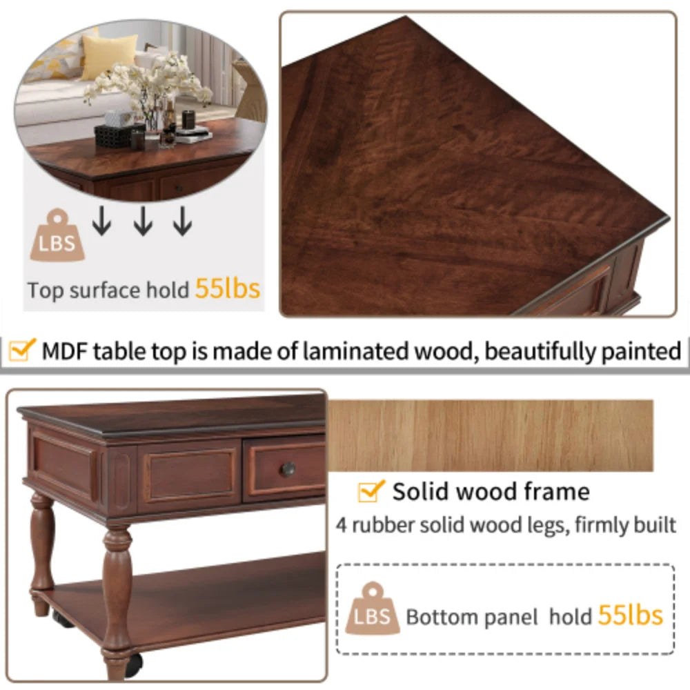 Cocktail Table with Caster Wheels Espresso P974337
