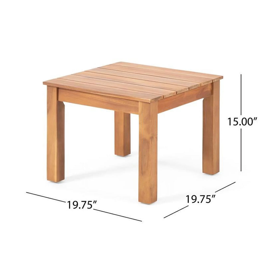 Teak Cream Acacia Wood Club Chair Set of 2 P385023