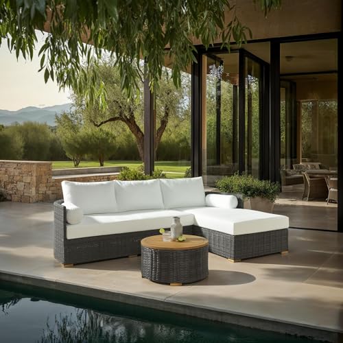 Natural Brown Faux Wicker Storage Coffee Table K623467