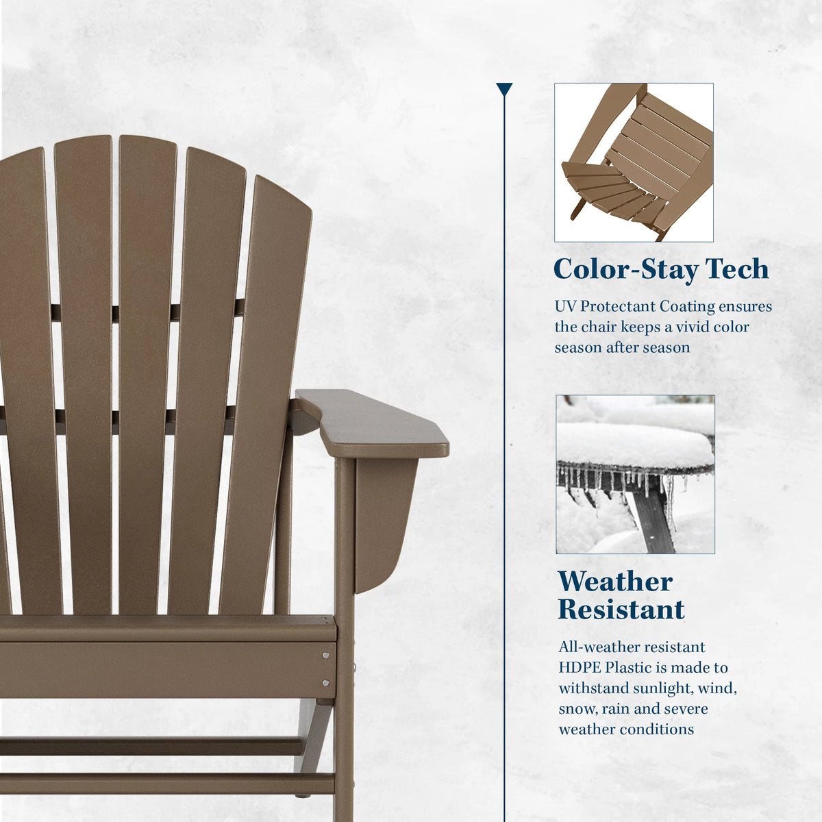 Black All Weather Resistant Poly Lumber Adirondack Chair F6751