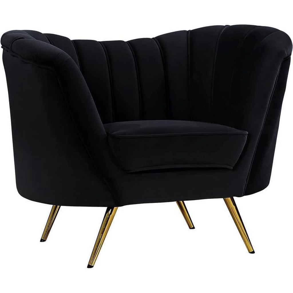 3-Piece Velvet Accent Chair Chaise & Loveseat D344742