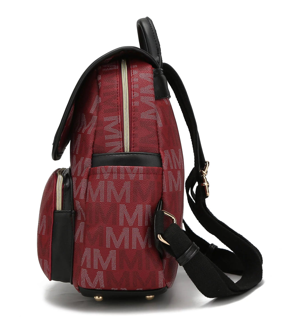 Black Vegan Leather Backpack S605