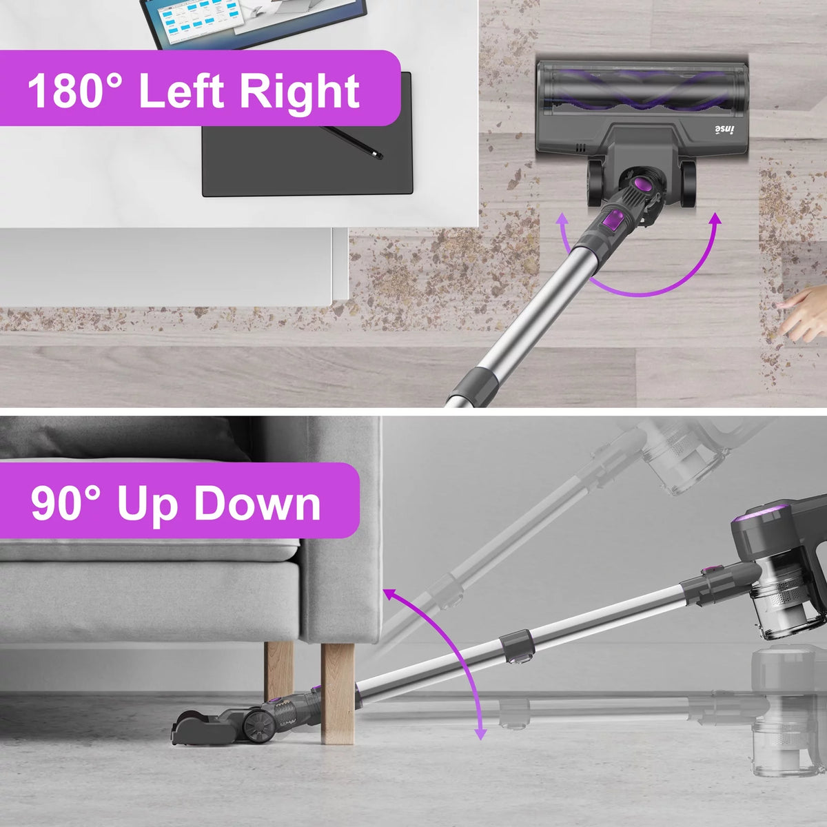 Cordless Stick Vacuum 6 in 1 Purple S943