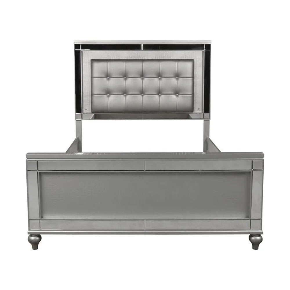 Solid Wood King Size Lighted Bed T796