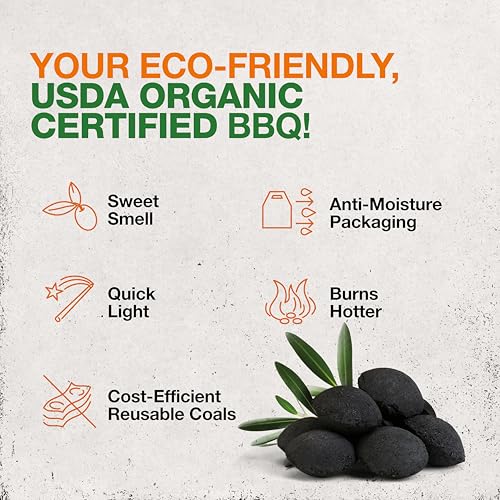 Organic Charcoal Briquettes, 6.6 lb. 2-Bag Pack C690