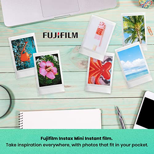 Instant Film Camera Pastel Blue with Twin Pack Instant Film 20 Prints and Case O6965