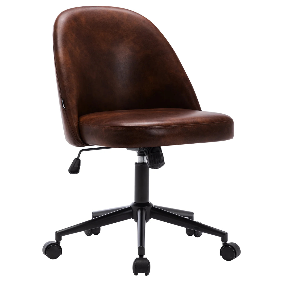 Home Office Chair PU Leather Swivel Dark Brown R753